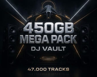 450GB DJ Music Pack, 47000 MP3 Tracks, EDM House Techno and Multi-Genre Digital Download