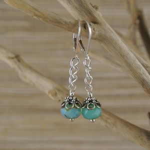 Sterling Silver and Czech Picasso Glass Earrings