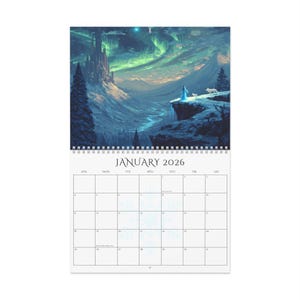 Twelve Seasons Pixel Fantasy Wall Calendar 2026 | 12 Vibrant Seasonal Landscapes