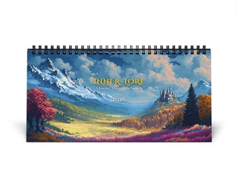 Twelve Seasons Pixel Fantasy Desktop Calendar 2026 | 12 Vibrant Seasonal Landscapes