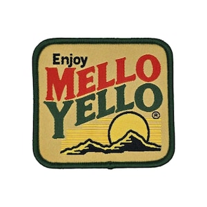 Vintage Mello Yello Embroidered Patch, Retro Soda Racing Iron On Applique, 90s Nostalgia