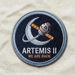 Artemis II NASA Flight Suit Patch, Astronaut Costume Applique, Iron On Mission Badge, Space Cosplay Accessory, Halloween DIY