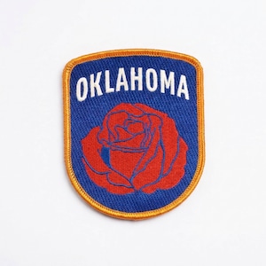 Oklahoma State Embroidered Patch, OK Sooner State Iron On Applique, Route 66 Travel Badge, Backpack Hat Patch, Road Trip Souvenir Gift