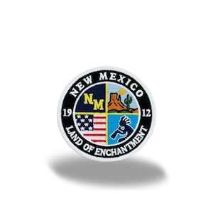 New Mexico Round Badge Reel, Cute NM State Map ID Holder, Desert Nurse Gift