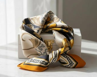 High End Silk Scarf | Spring Style Accessory |Square Hair Bandana For Women