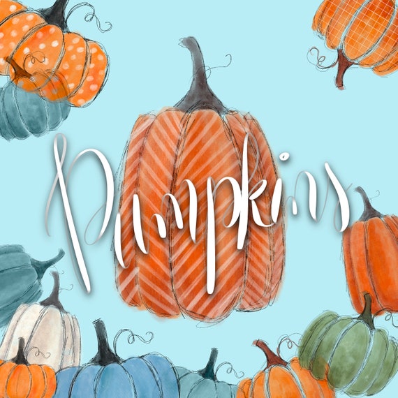 Fall Pumpkin Clip Art Rustic Pumpkins Pumkpin Clipart | Etsy
