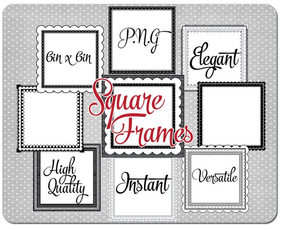 Picture Frame Clip Art Square Frames Clip Art Frames Etsy