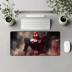 Red Eyes Gundam Desk Mat | Anime Mecha Mouse Pad. image 1