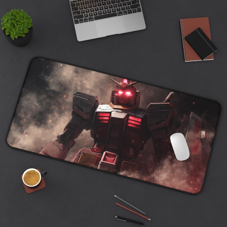 Red Eyes Gundam Desk Mat | Anime Mecha Mouse Pad. 16" × 32"