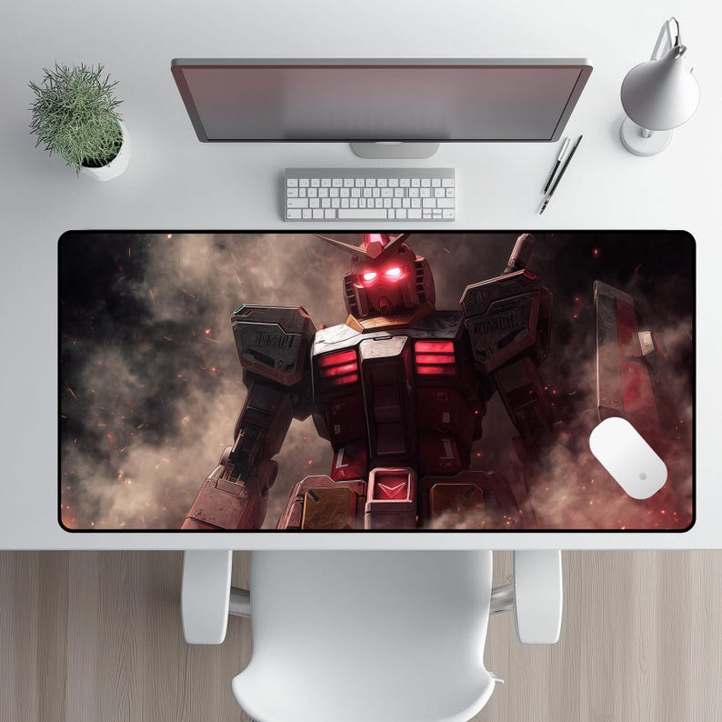 Red Eyes Gundam Desk Mat | Anime Mecha Mouse Pad. image 2