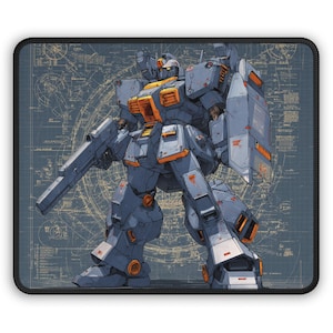 メカブループリントガンダムゲーミングマウスパッド｜ロボットパイロットアート、SFデスクマット
