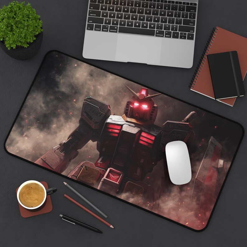 Red Eyes Gundam Desk Mat | Anime Mecha Mouse Pad. 12" × 22"