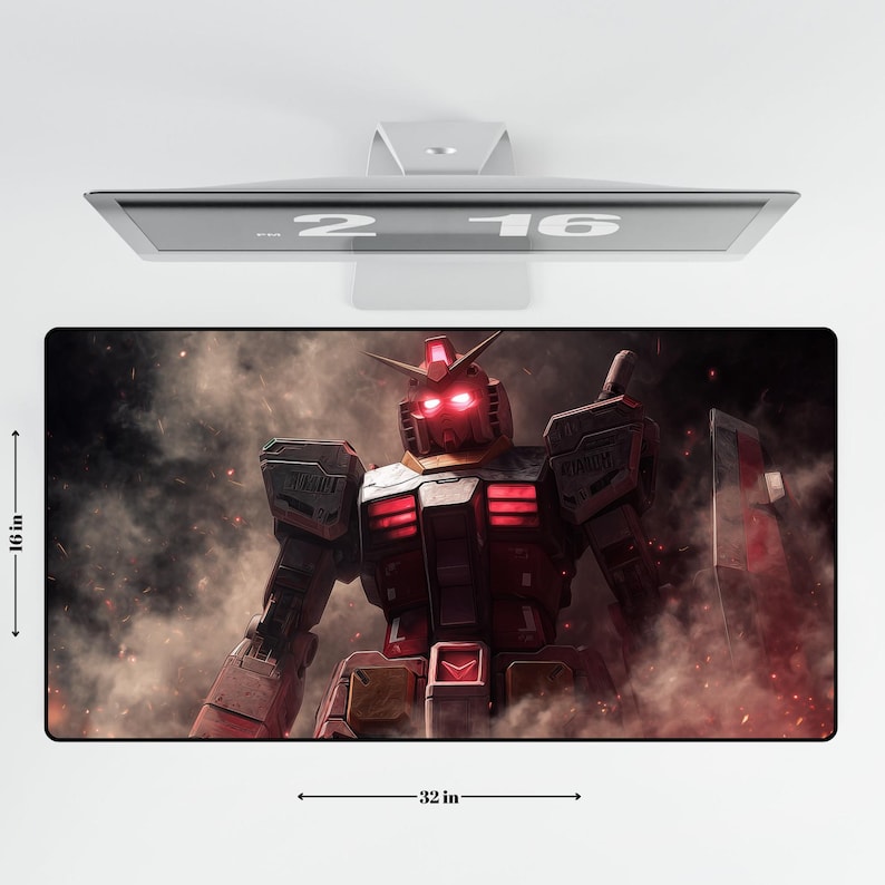 Red Eyes Gundam Desk Mat | Anime Mecha Mouse Pad. image 10