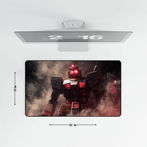Red Eyes Gundam Desk Mat | Anime Mecha Mouse Pad. image 7