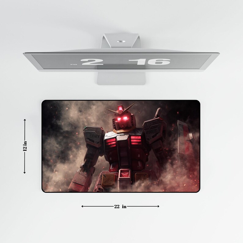 Red Eyes Gundam Desk Mat | Anime Mecha Mouse Pad. image 7