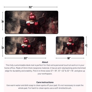 Red Eyes Gundam Desk Mat | Anime Mecha Mouse Pad. image 16