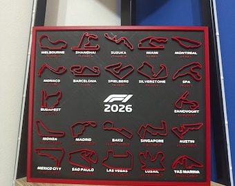2026 F1 Calendar – Formula 1 Season, Circuits and Race Dates, F1 wall art, Wall or Desk | homedecor
