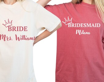 Camisa personalizada para novia y dama de honor Comfort Colors®: camiseta personalizada para despedida de soltera, regalo de propuesta de dama de honor, camisa de despedida de soltera