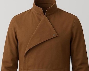 Brown Galactic Style Tunic Jacket – Sci-Fi Inspired Costume Top for Men, Futuristic Cosplay Clothing