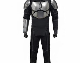Din Djarin Mandalorian Armor Cosplay Suit | Star Wars Beskar Inspired Flight Suit with Helmet & Armor Set | Bounty Hunter Costume