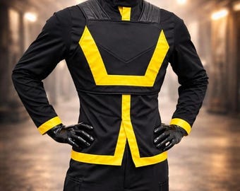 Customizable Black Flight Suit & Flak Vest Handmade Cosplay Under Suit for Superhero Costumes