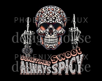 PNG-bundel met luipaardprint schedel, edgy schedelafbeelding (digitale download), middelvinger skelet shirtontwerp