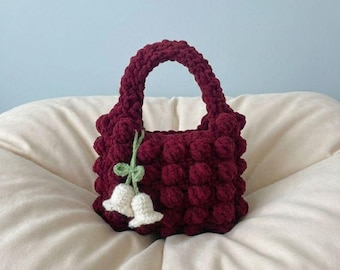 Bolsa de burbujas de crochet hecha a mano, regalo de San Valentín para ella, regalo del Día de la Mujer