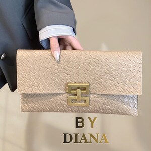Krokodilleder Umschlag Clutch Tasche