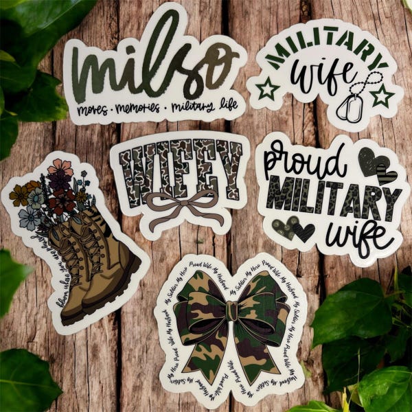Military Spouse/Wife/Girlfriend/Sticker Pack/Milso/USMC/Army/Navy/Coast Guard/Air Force