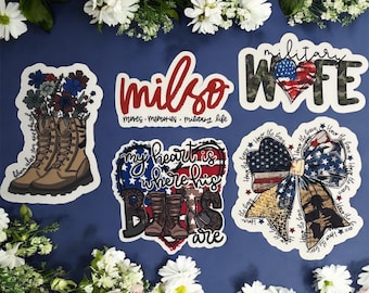 Paquete de pegatinas para cónyuges de militares/Milso/USMC/Ejército/Marina/Guardia Costera/Fuerza Aérea