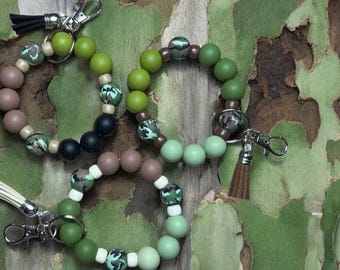 Llaveros de pulsera de camuflaje/Militar/Ejército/USMC/Guardia Costera/Marina/Fuerza Aérea