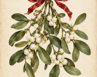 Printable Mistletoe Wall Art | Farmhouse | Home Decor | Christmas | Holiday | Digital Download