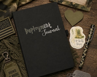 Military Deployment Journal: Camo Pen & Countdown Stickers