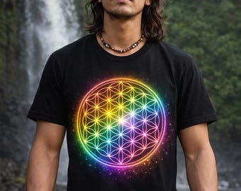 Sacred Geometry Flower of Life Shirt – Spiritual Yoga Meditation Tee