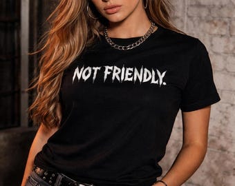 Not Friendly Graphic Tee • Sarcastic Introvert Humor Shirt