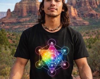Sacred Geometry Metatron Cube Shirt – Spiritual Yoga Meditation Tee