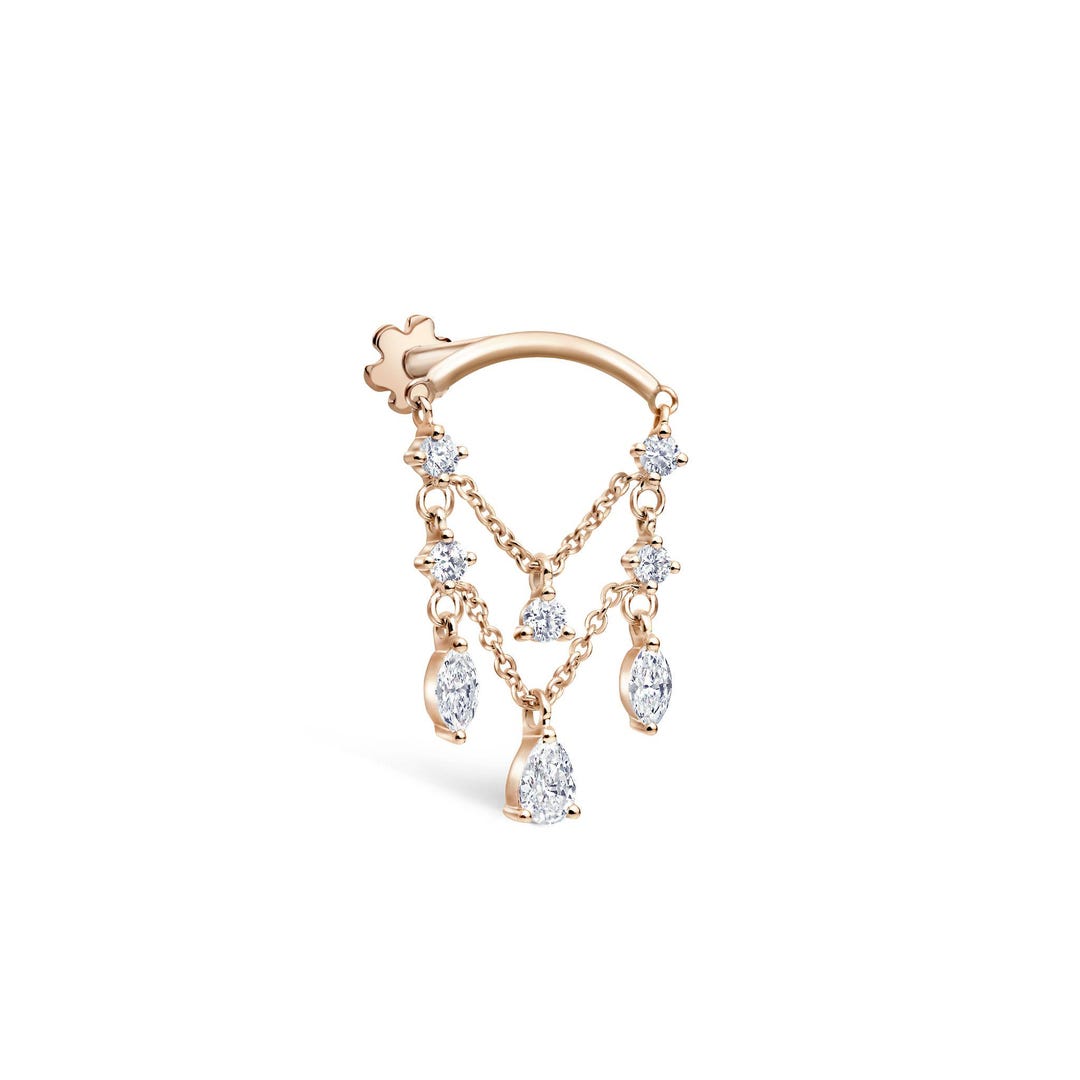 Thread Chandlier Diamond Drape Chandelier Threaded Stud Earring - Etsy