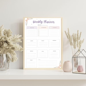 Undated Weekly Planner Printable | Minimalist Weekly Schedule | to Do ...