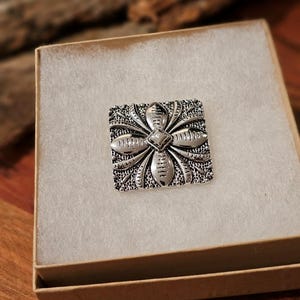 Turquoise Petal Western Bandana Slide, Silver Square Concho Scarf Ring image 14