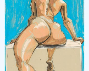 UNIQUE PIECE: Original artwork from a live drawing session in Barcelona with @miss_baetnats. Capture the energy with this work of art.