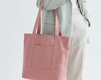 Canvas Shopper Bag PDF Sewing Pattern | Multi-Pocket Tote (Digital Download)