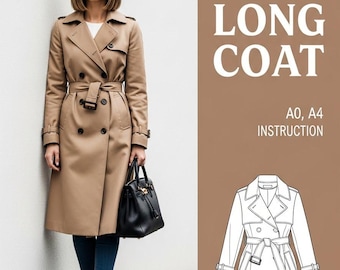 Womens Trench Jacket Sewing Pattern | Short Coat PDF