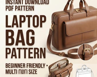 Laptop Bag Sewing Pattern PDF | Beginner Briefcase Pattern | Easy Laptop Bag Tutorial | Instant Download Bag Pattern