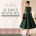 Fit and Flare Dress Sewing Pattern PDF | Audrey Hepburn Style | Princess Seam Midi Dress | Boat Neck Sleeveless | XS-4XL Instant Download