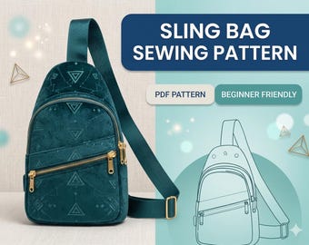Sling Bag Sewing Pattern PDF | Beginner Crossbody Sling Bag | Easy Small Bag Pattern | Instant Download