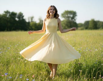 Audrey Hepburn Inspired Dress Pattern | Vintage 1950s Sewing Pattern | Retro Flared Midi Dress sewing pattern