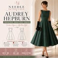 Fit and Flare Dress Sewing Pattern PDF | Audrey Hepburn Style | Princess Seam Midi Dress | Boat Neck Sleeveless | XS-4XL Instant Download