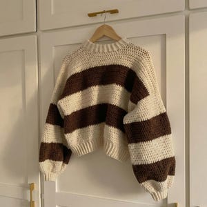 Striped Sweater Crochet Pattern PDF | Cozy Pullover Crochet Top | Beginner Friendly | Instant Digital Download | Fall Winter Crochet Pattern image 3