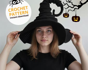 Zauberhut Häkelanleitung PDF | Hexenhut-Muster | Halloween Hut häkeln | Hexenkostüm | Witchcore Hobbitkern Halloween Accessoire