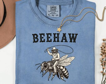 Custom beehaw shirt, personalized beekeeper shirt with name and est year, vintage bee cowboy sweatshirt, pollinator gift, bee keeper t-shirt